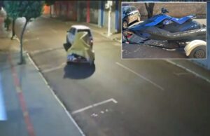 Bandidos derrubam portão, invadem loja e furtam moto aquática
