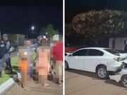 19:18 –
Motorista bêbado faz strike e bate Gol contra Civic e Ranger estacionados em avenida do interior