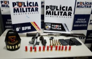 09:52 –
PM prende faccionados suspeitos de homicídios em Cáceres; altamente armados