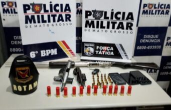 09:52 –
PM prende faccionados suspeitos de homicídios em Cáceres; altamente armados