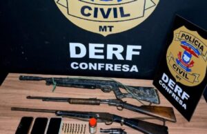 18:25 –
Dois homens são presos durante cumprimento de mandados de busca e apreensão de armas de fogo irregulares