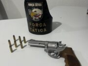 11:00 –
Força Tática prende homem por ameaça e apreende arma de fogo em Poconé