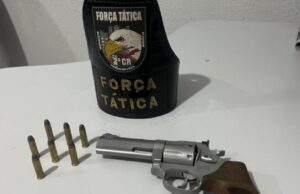 11:00 –
Força Tática prende homem por ameaça e apreende arma de fogo em Poconé