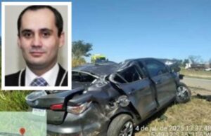 09:45 –
Imagem mostra carro destruído após acidente que deixou juiz em estado grave; magistrada pede orações