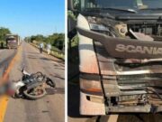 10:10 –
Batida entre motocicleta e carreta em trecho da BR-174 mata indígena; vítima invadiu pista contrária