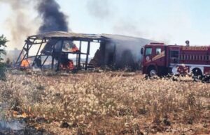 12:10 –
Incêndio em vegetação seca se alastra e atinge barracão