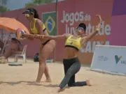 Ex-bailarina, Clara Ventania faz jus ao sobrenome para derrubar adversárias no vôlei de praia dos Jogos da Juventude CAIXA Brasília 2025