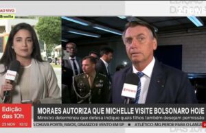 Bolsonaro é autorizado a ver Michelle; pedido para filhos não foi concluído